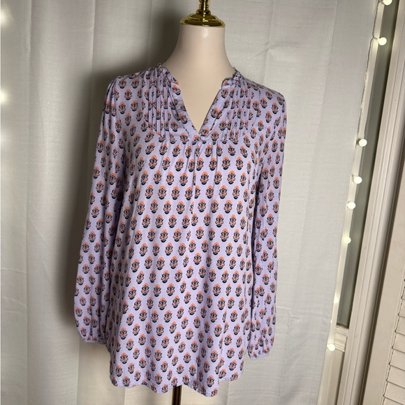 Matilda Jane Tops - Matilda Jane Purple Long Sleeve Blouse with Mandarin Collar